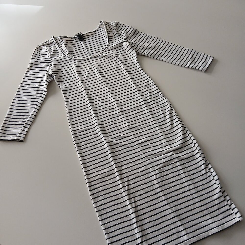Black & White striped body-con midi dress-  forever 21  - size S